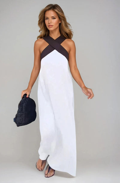 Lauren | Vestido Largo Suelto de Cuello Cruzado
