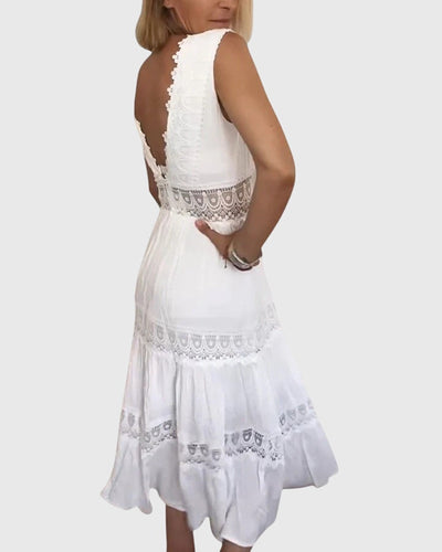 "Celebrity" V-neck lace dress Perfect For Special Events