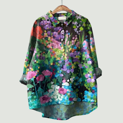 Blomstret damebluse | Glad, lett og behagelig