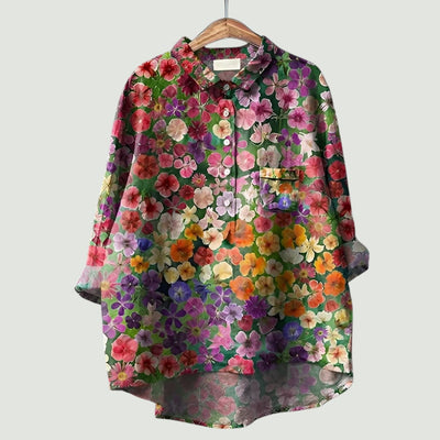 Blomstret damebluse | Glad, lett og behagelig