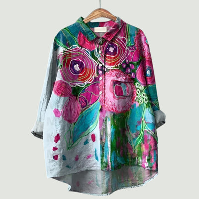 Blomstret damebluse | Glad, lett og behagelig