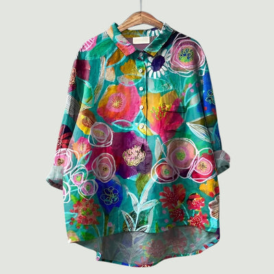 Blomstret damebluse | Glad, lett og behagelig