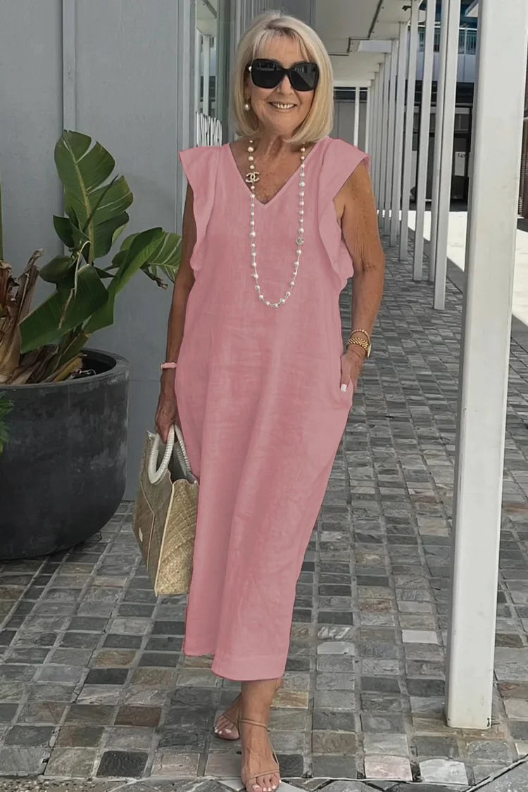 Chloé – Robe Maxi Élégante Sans Manches