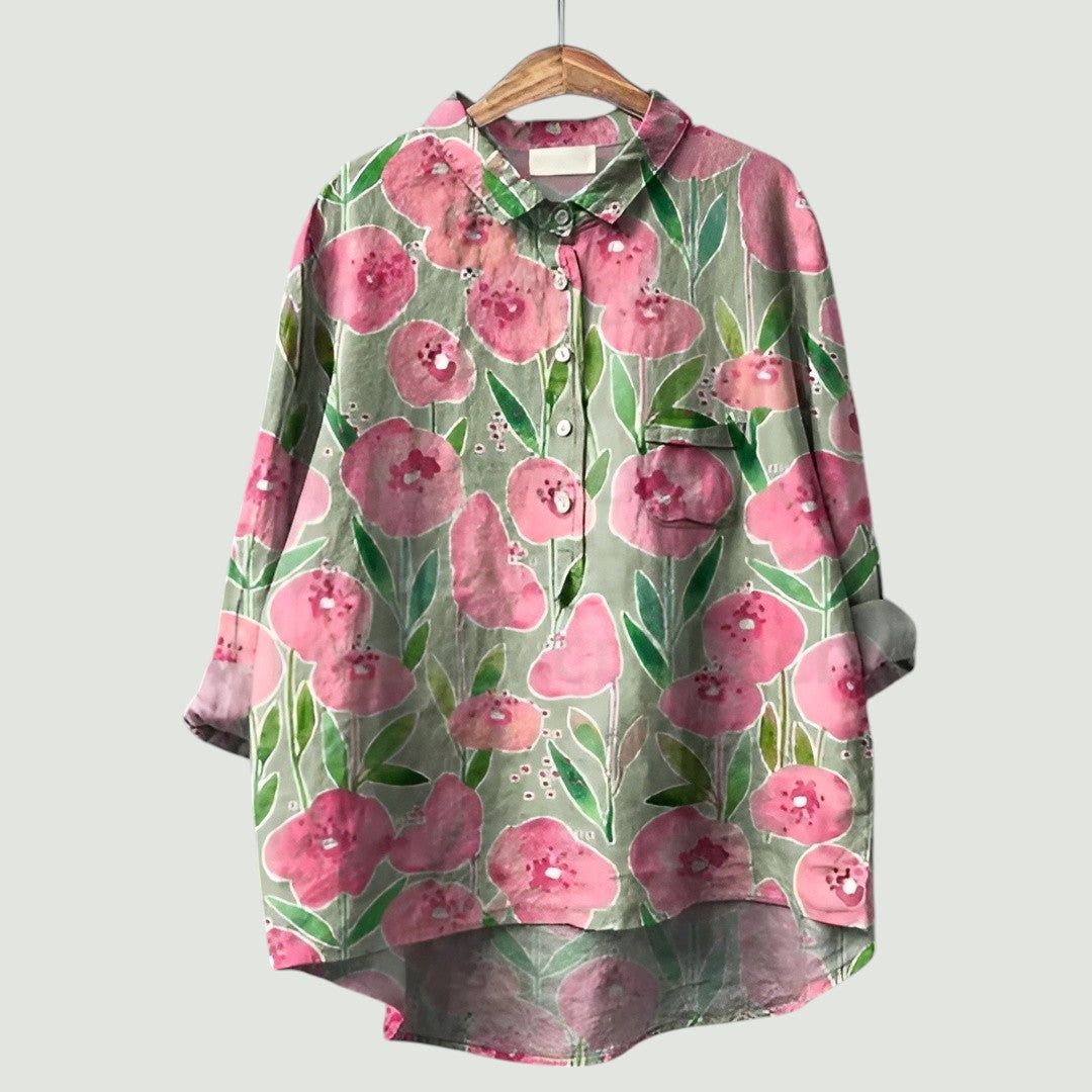 Blomstret damebluse | Glad, lett og behagelig