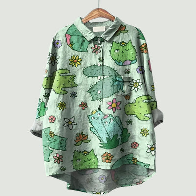 Blomstret damebluse | Glad, lett og behagelig