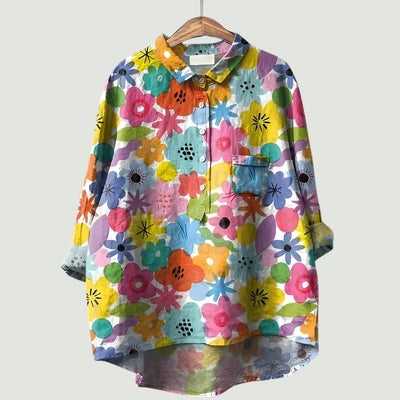 Blomstret damebluse | Glad, lett og behagelig
