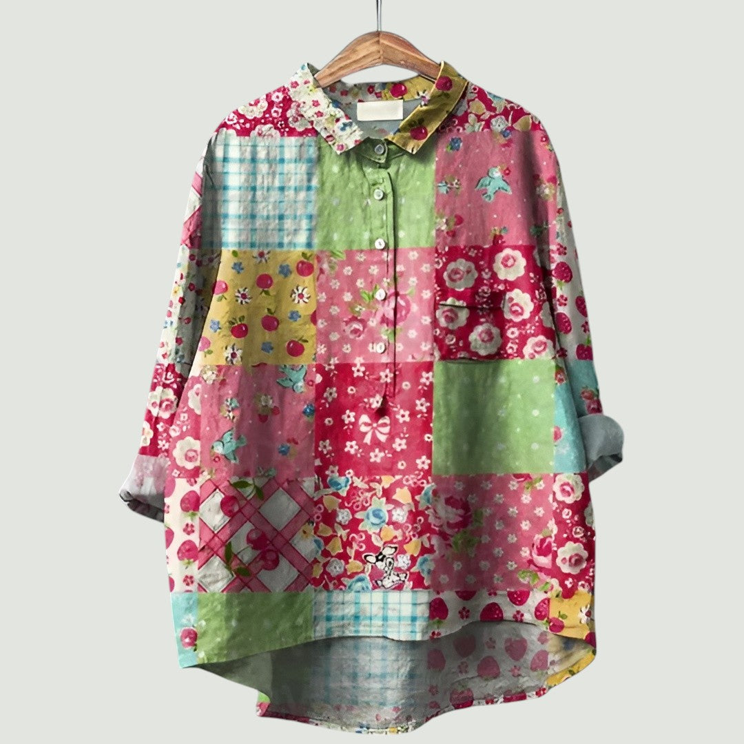 Blomstret damebluse | Glad, lett og behagelig