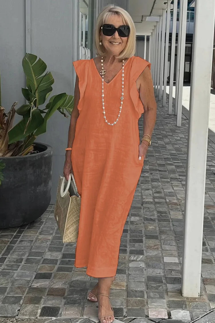 Chloé – Robe Maxi Élégante Sans Manches
