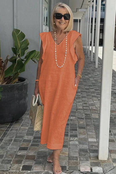 Chloé – Robe Maxi Élégante Sans Manches