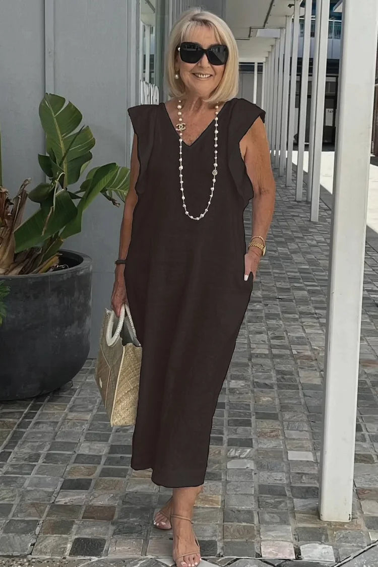 Chloé – Robe Maxi Élégante Sans Manches
