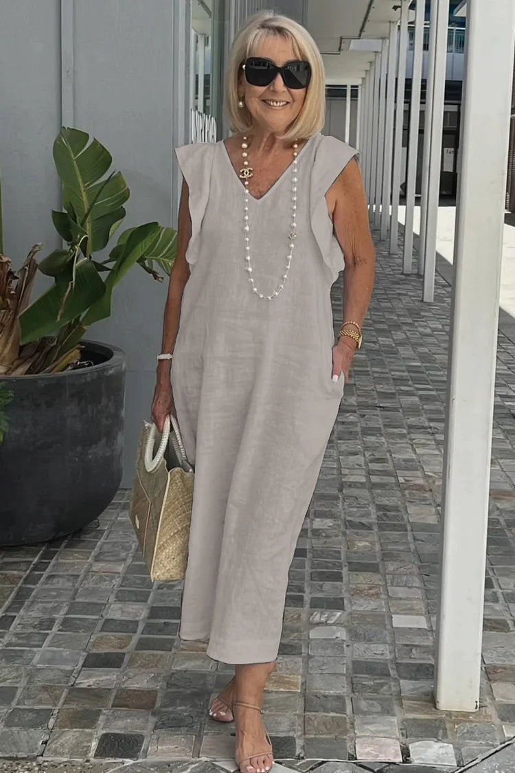 Chloé – Robe Maxi Élégante Sans Manches