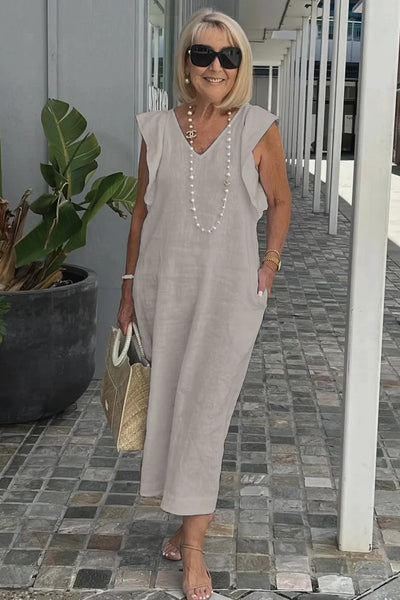Chloé – Robe Maxi Élégante Sans Manches
