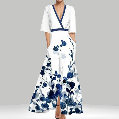 Victoire | Robe Portefeuille Florale Élégante