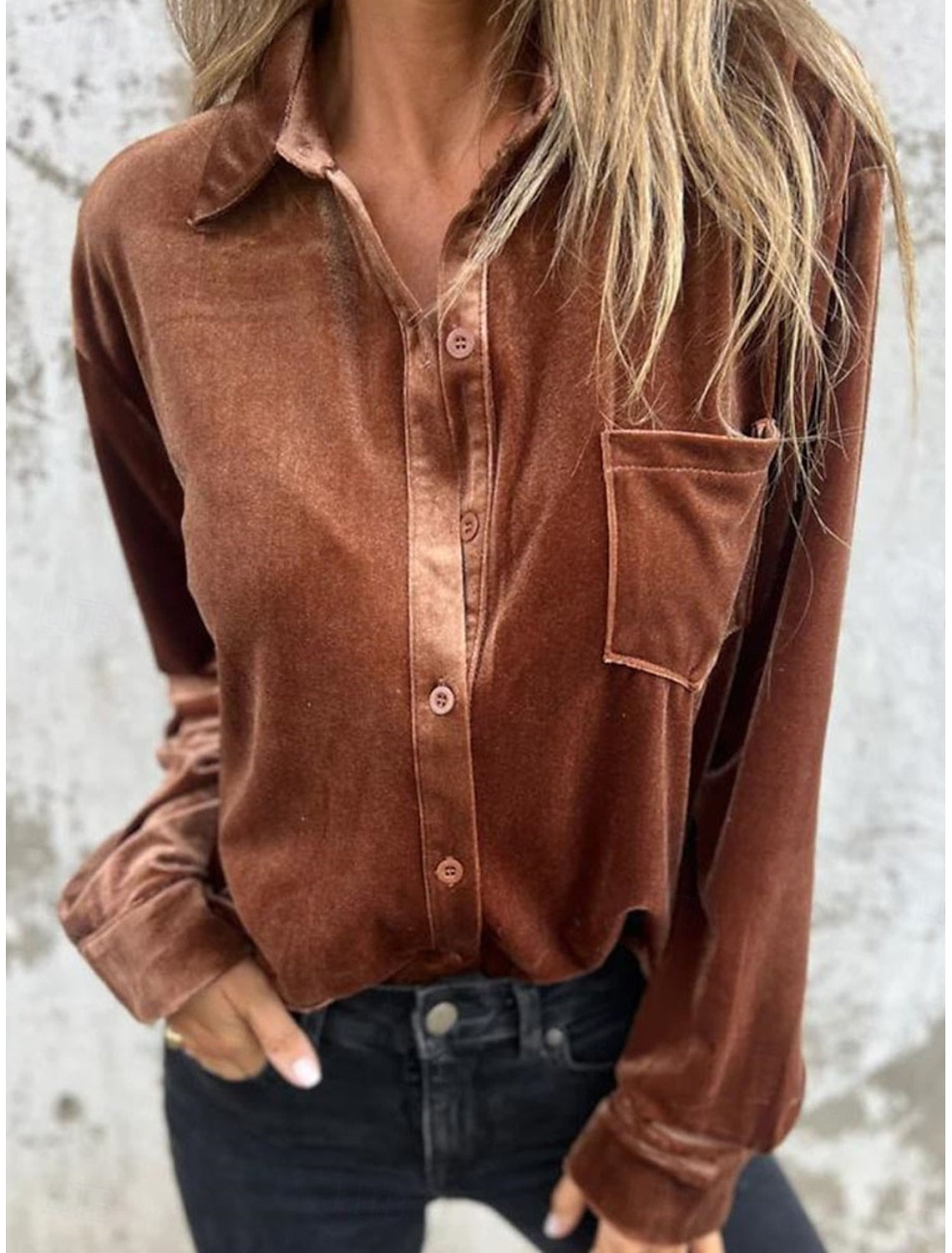 Élise | Chemise en velours luxueuse pour femme