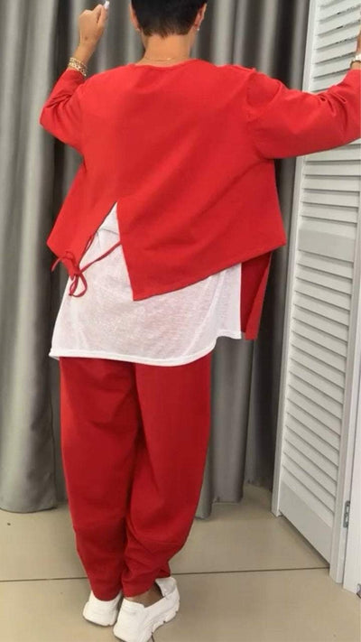 Clara™ Ensemble femme haut et pantalon à col rond