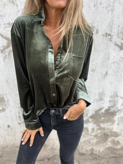 Élise | Chemise en velours luxueuse pour femme