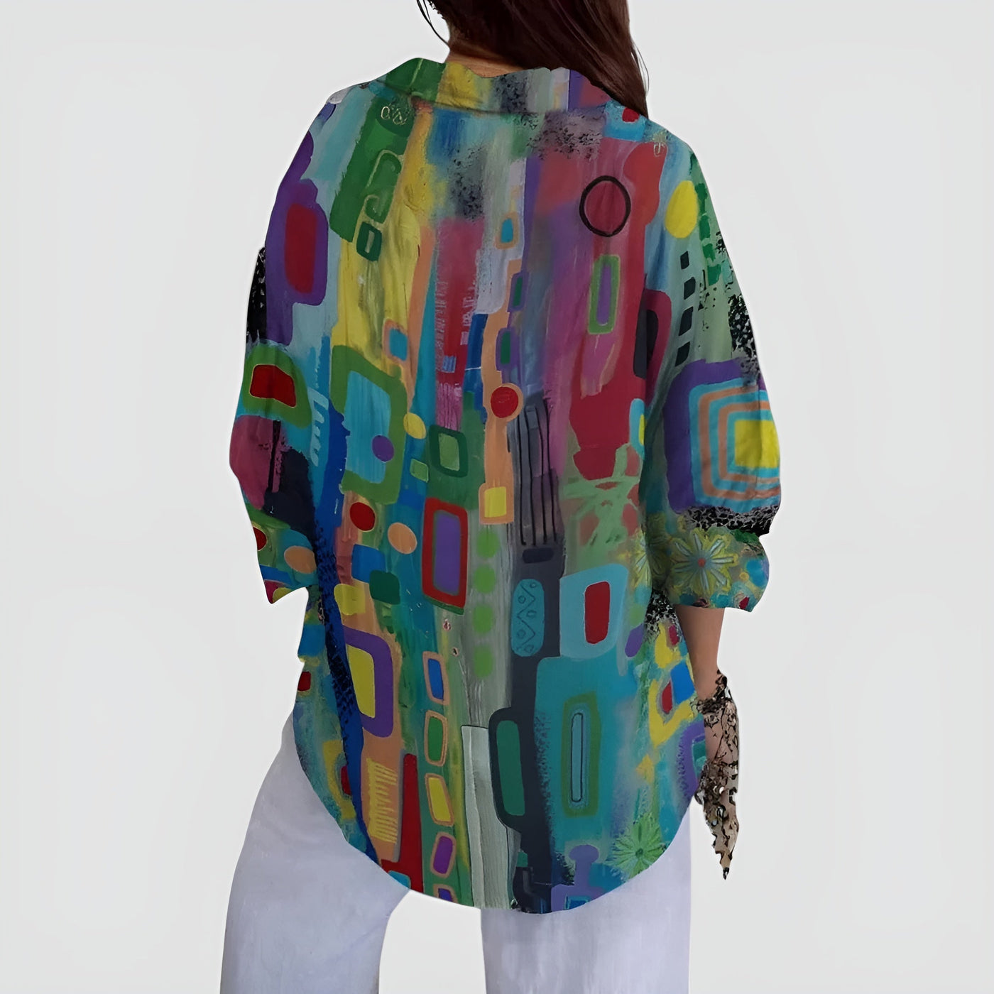 Ragnhild™ bluse med geometrisk mønster
