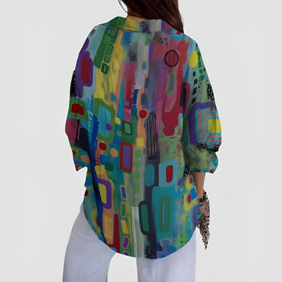 Ragnhild™ bluse med geometrisk mønster