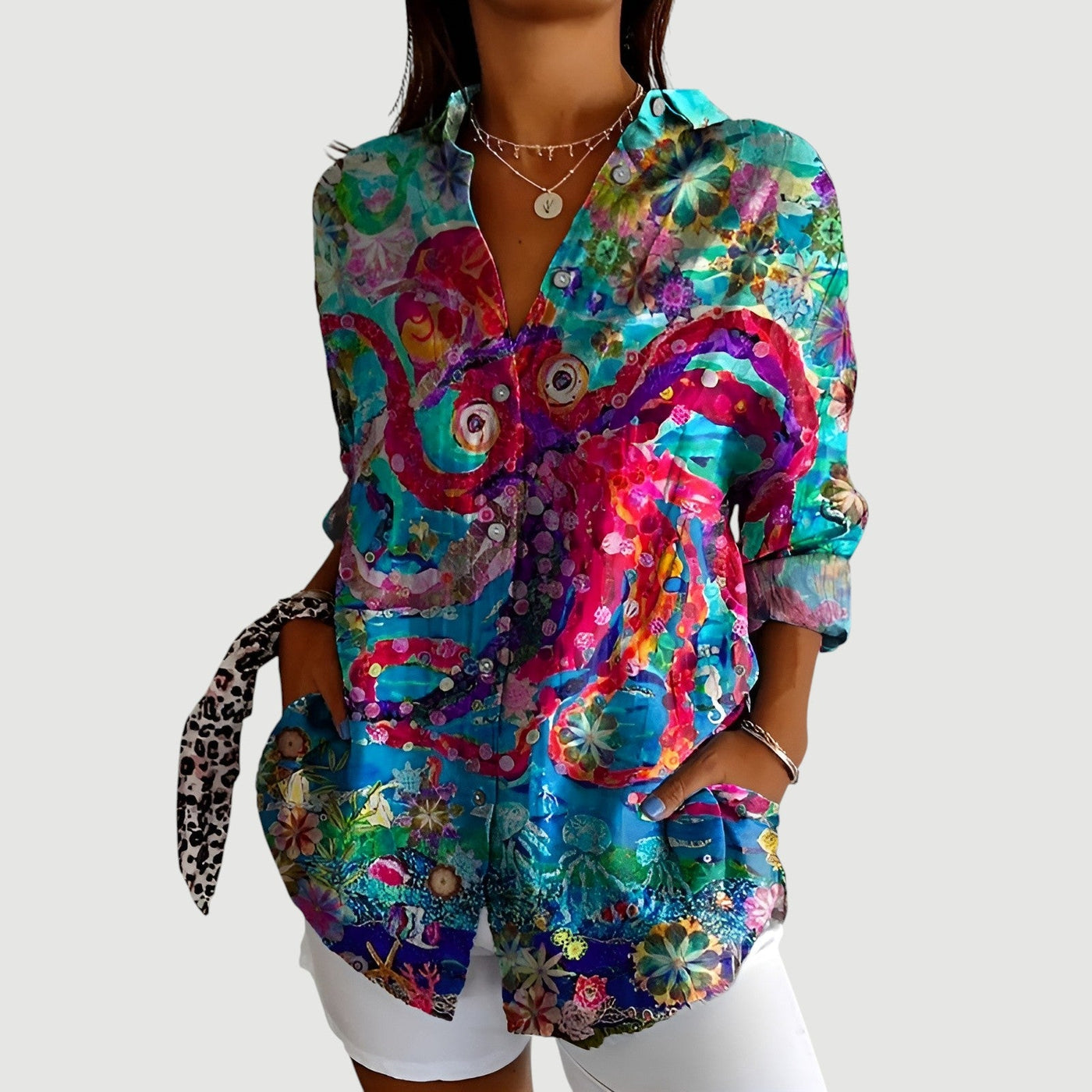 Agnes™ | Bluse med fargerikt design