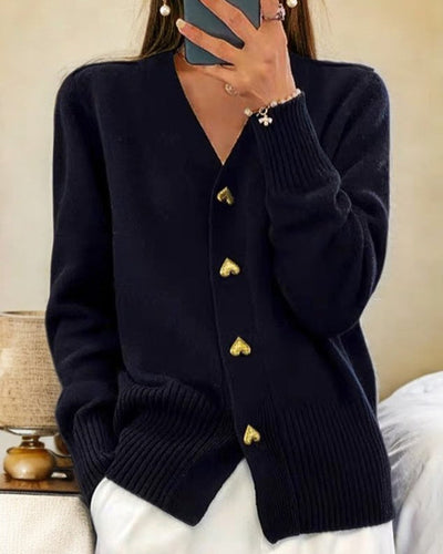 Louise - Cardigan Élégant avec Boutons en Cœur