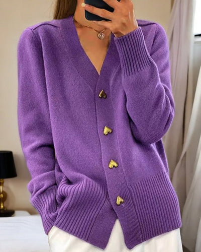 Louise - Cardigan Élégant avec Boutons en Cœur