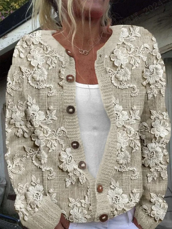 Florine™ | Gilet Élégant à Imprimé Fleuri