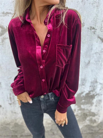 Élise | Chemise en velours luxueuse pour femme