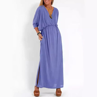 Apolline™ | Robe Longue Vintage à Col en V