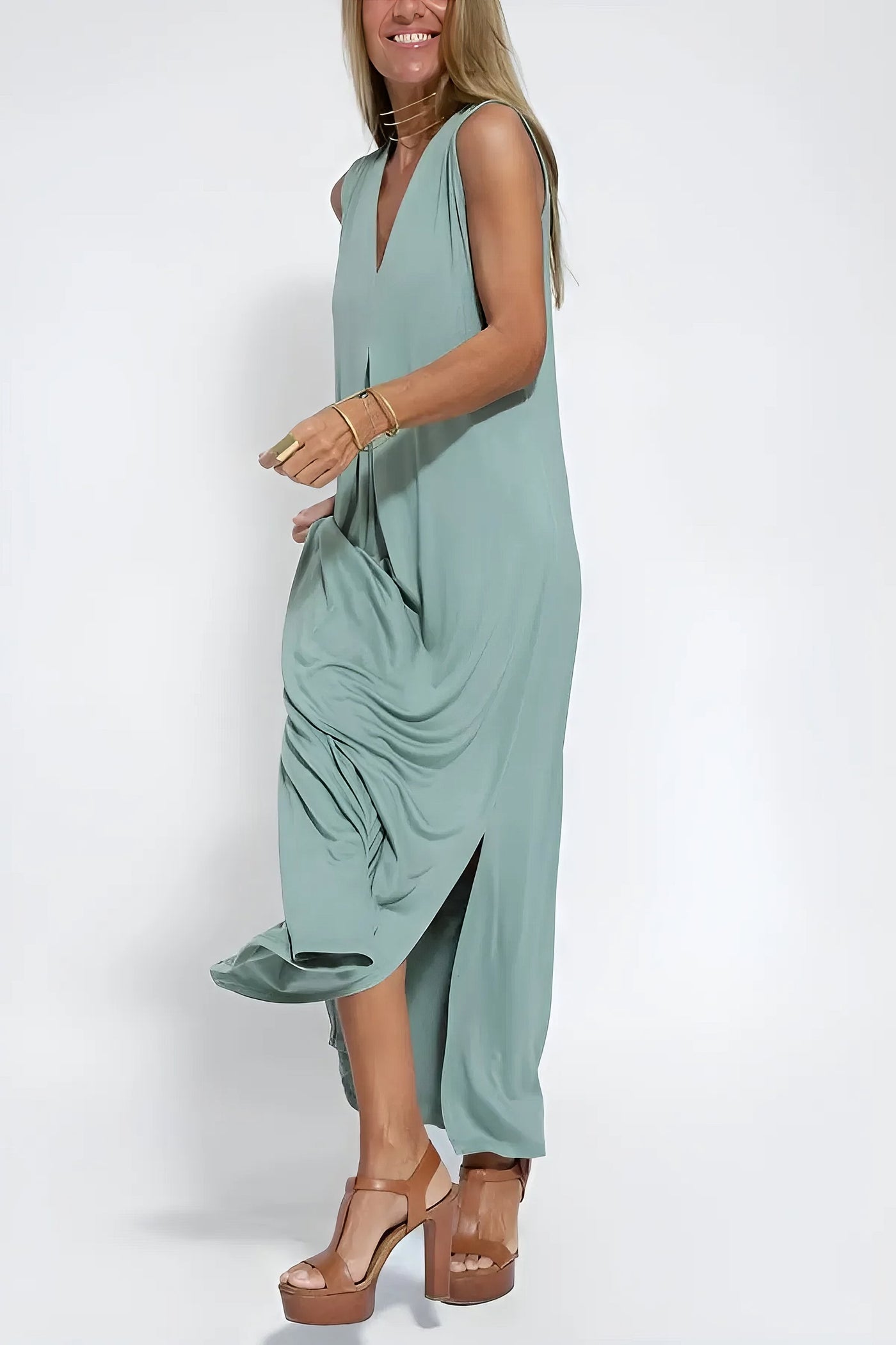 Gabrielle - Robe longue élégante + cardigan assorti OFFERT