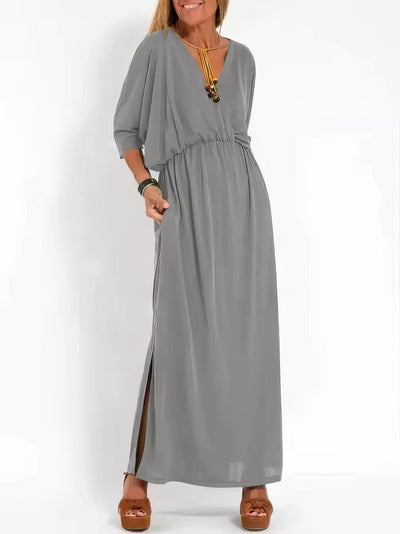 Apolline™ | Robe Longue Vintage à Col en V