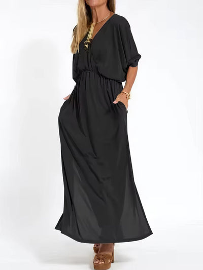 Apolline™ | Robe Longue Vintage à Col en V