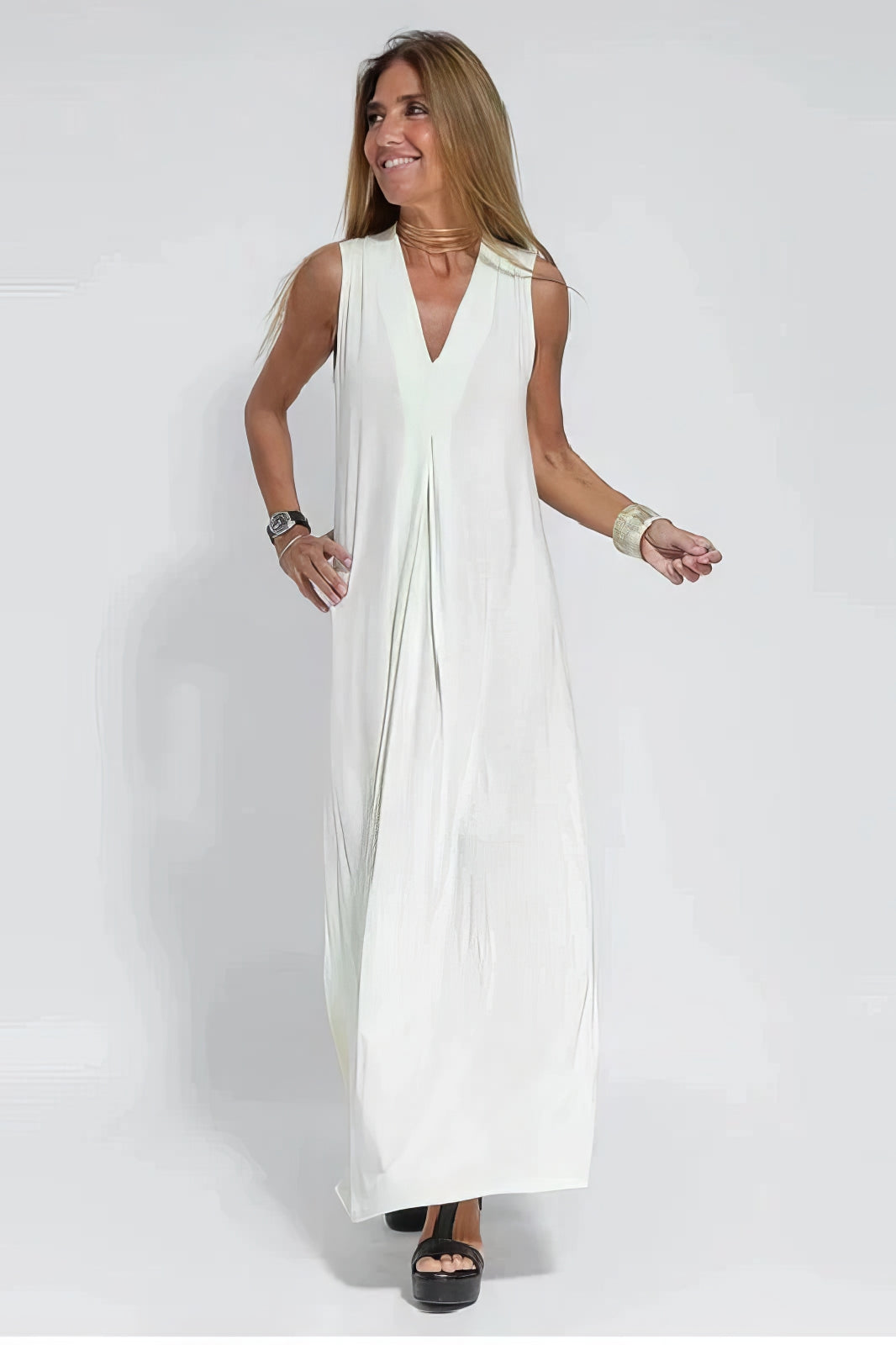 Gabrielle - Robe longue élégante + cardigan assorti OFFERT